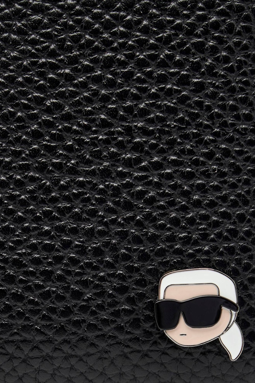 KARL LAGERFELD Black Ikon Pebble Pin Cont Wallet