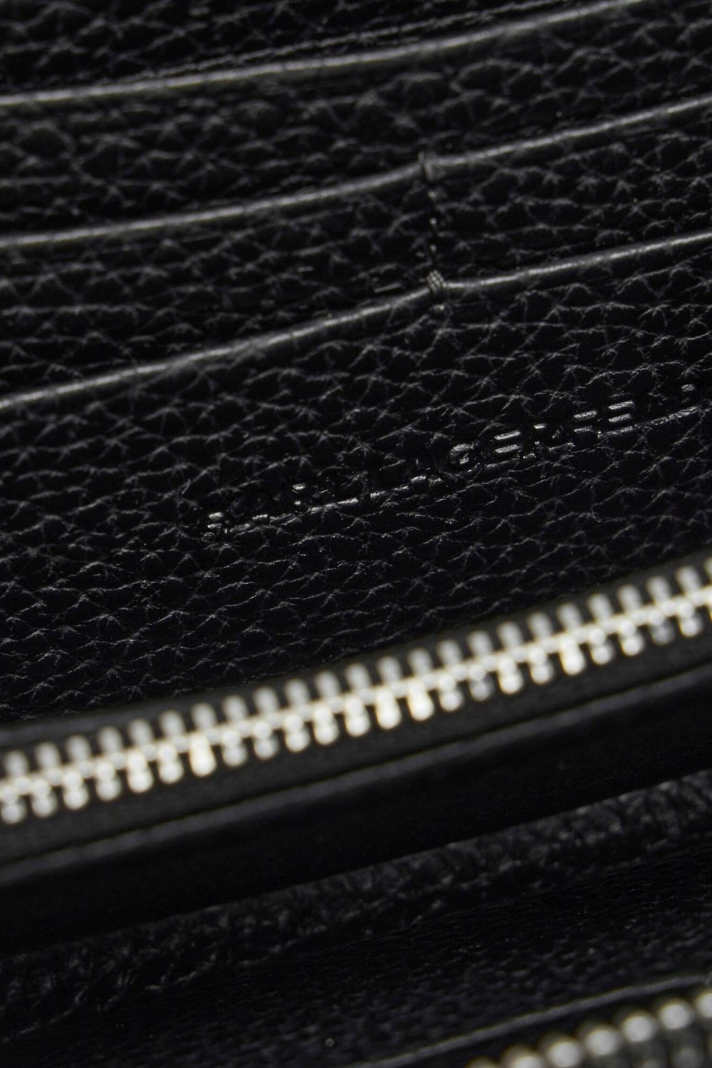 KARL LAGERFELD Black Ikon Pebble Pin Cont Wallet