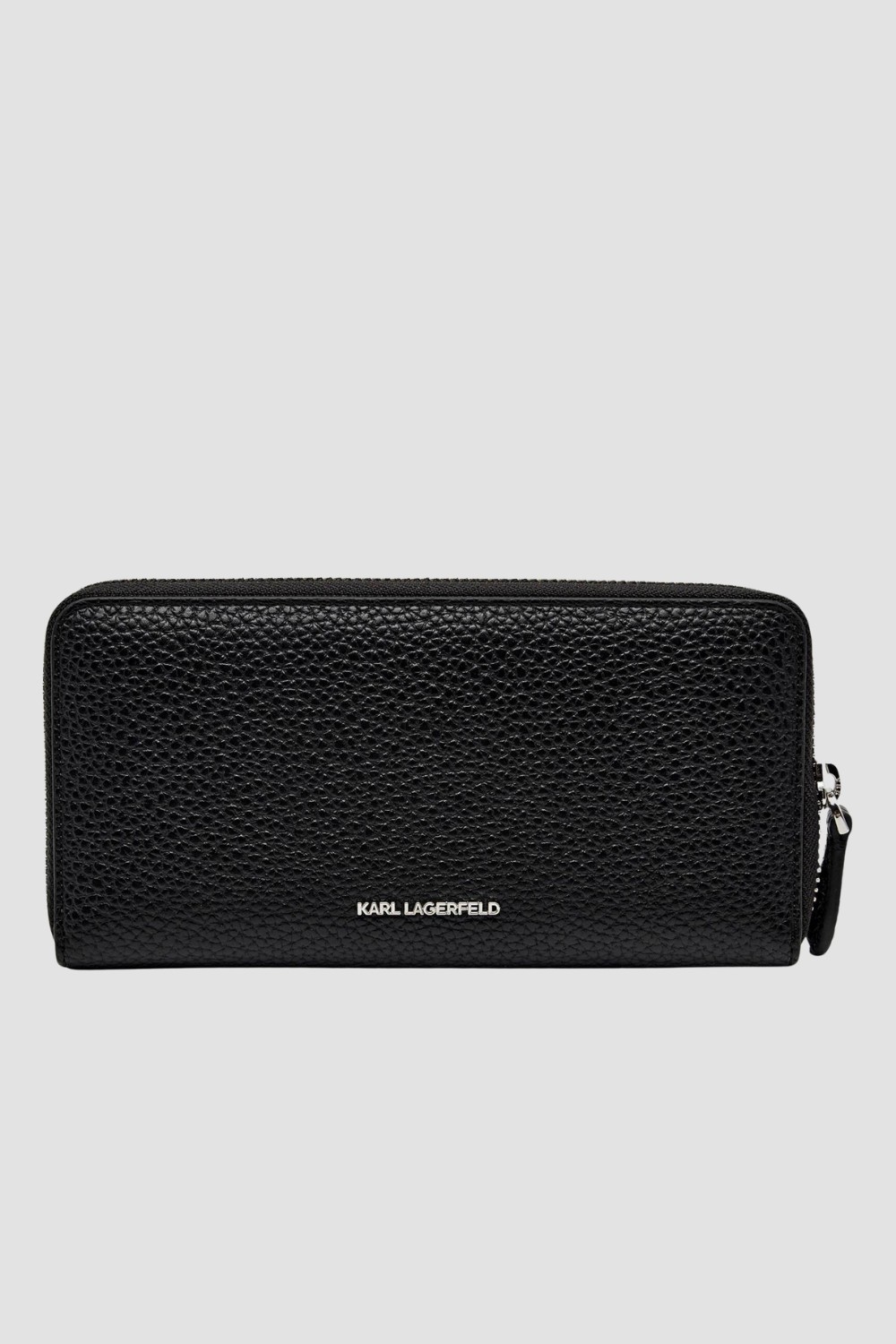 KARL LAGERFELD Black Ikon Pebble Pin Cont Wallet