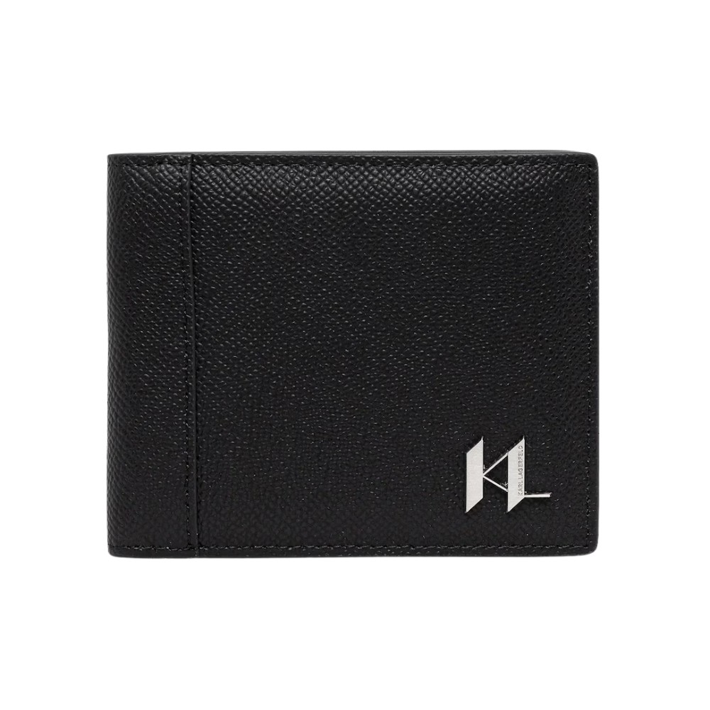 KARL LAGERFELD Black Monogram Leather Wallet