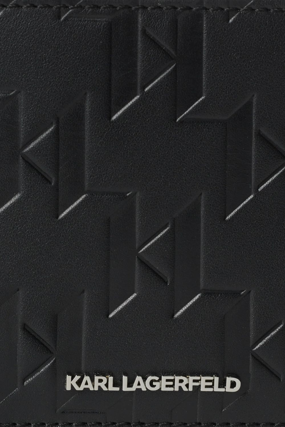 KARL LAGERFELD Portofel Bifold Loom din piele neagră