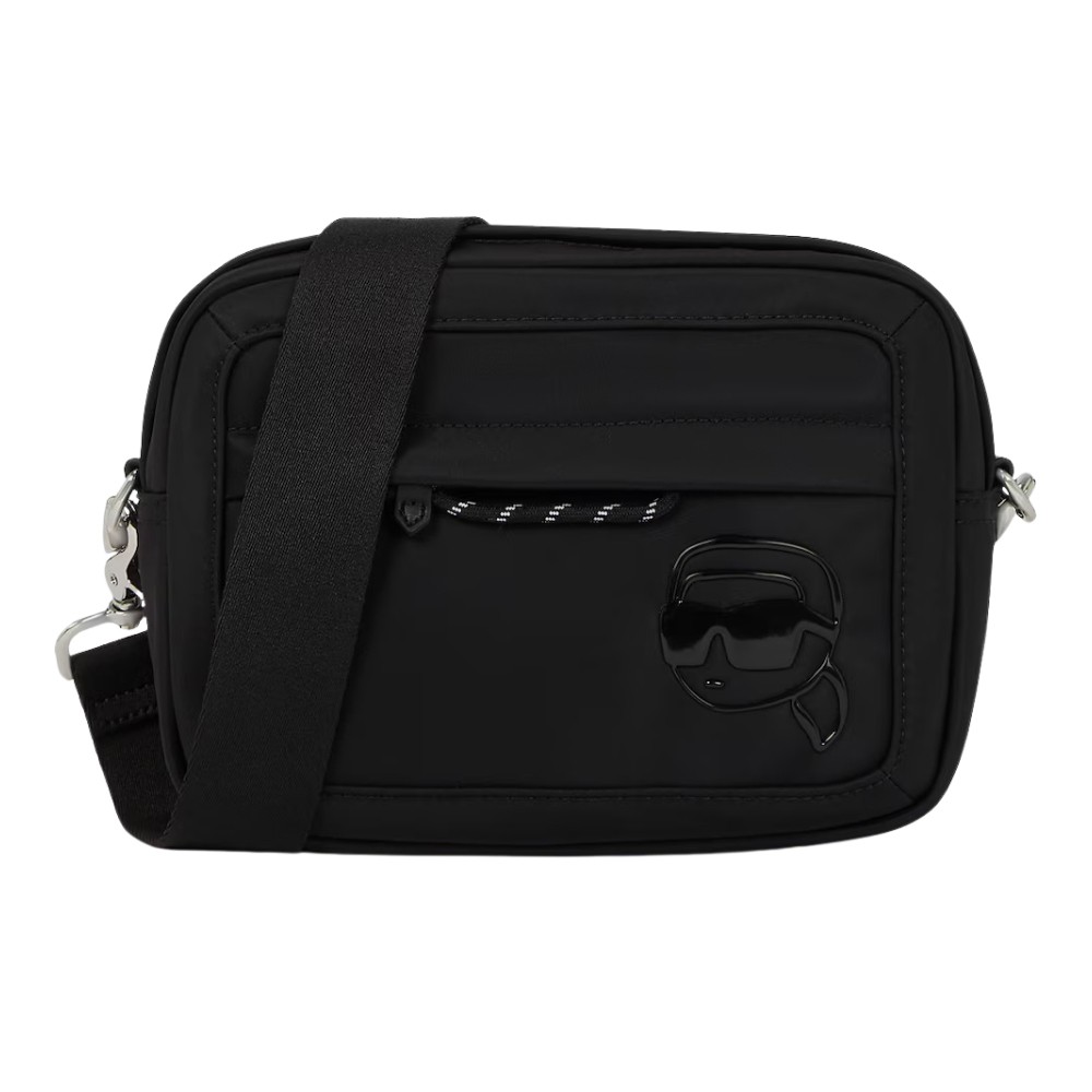 KARL LAGERFELD Black Ikon Nylon Tonal Print Sachet