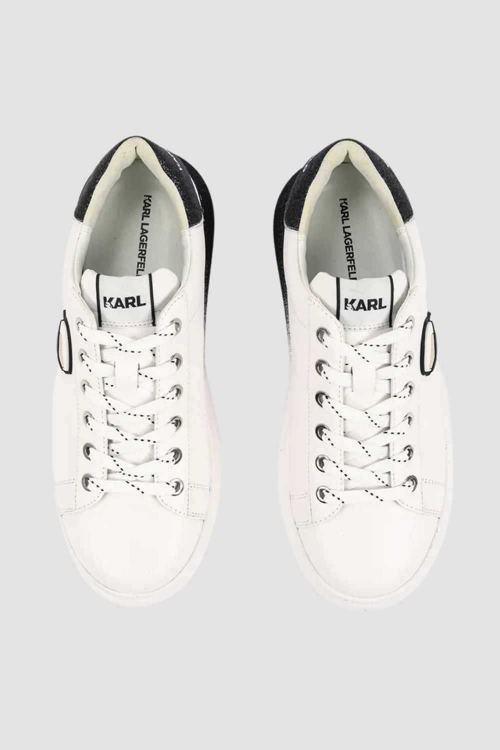 KARL LAGERFELD Białe damskie sneakersy KAPRI Ombre NFT Lo Lace