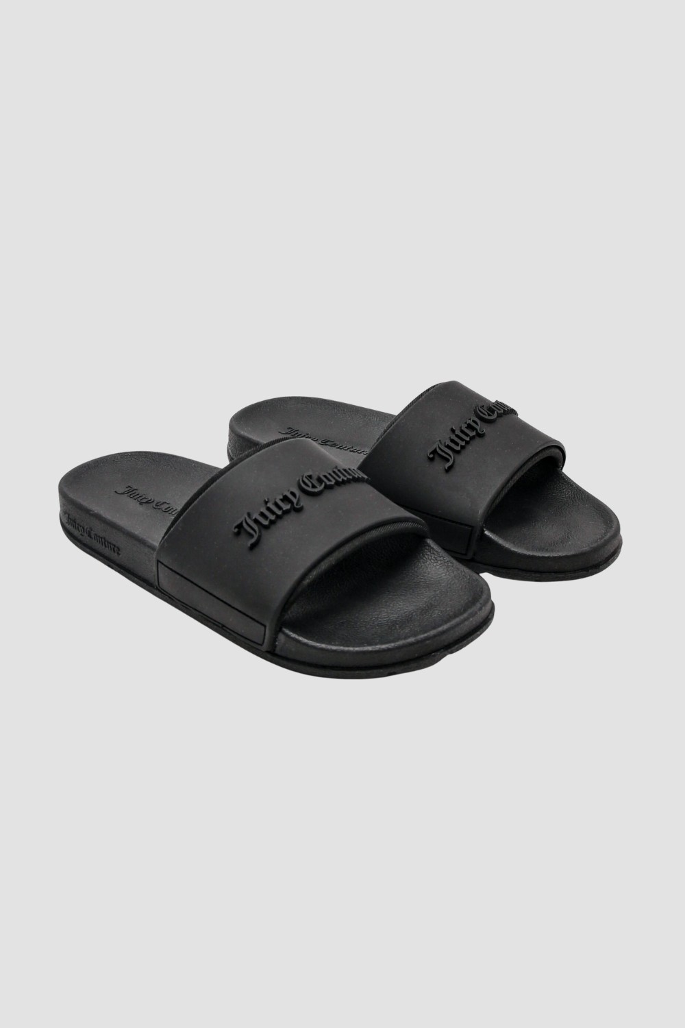 JUICY COUTURE Black Women's Embossed Slider Flip Flops