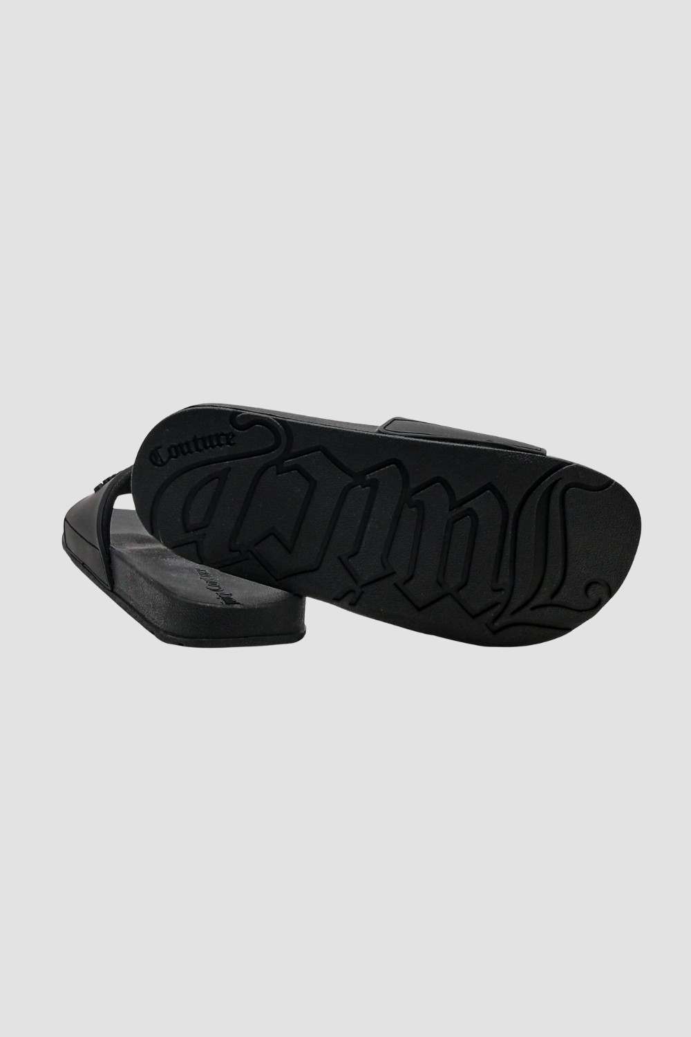 JUICY COUTURE Black Women's Embossed Slider Flip Flops