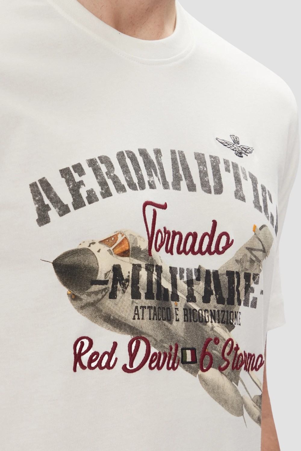 AERONAUTICA MILITARE White cotton men's t-shirt